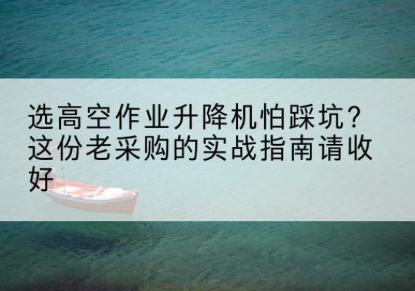 安康高空作业升降机厂家推荐-选高空作业升降机怕踩坑？这份老采购的实战指南请收好
