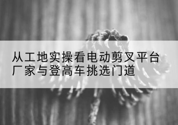 安康电动剪叉升降平台厂家-从工地实操看电动剪叉平台厂家与登高车挑选门道